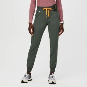 Figs Scrub Zamora Pants Jogger Pants Moss Green Plus Size 3XL Coral Drawstring